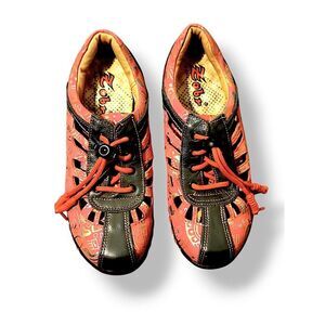 ZOBR Italian Design Leather Pink Purple Metallic Artfully Casual Shoe Qu…